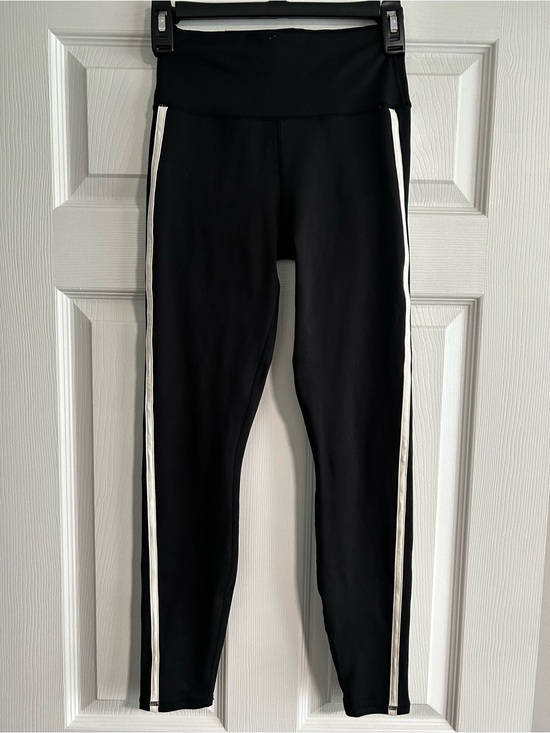 Z Supply Pants - Z Supply Black Women’s Activewear Active Leggings with White Side Stripes